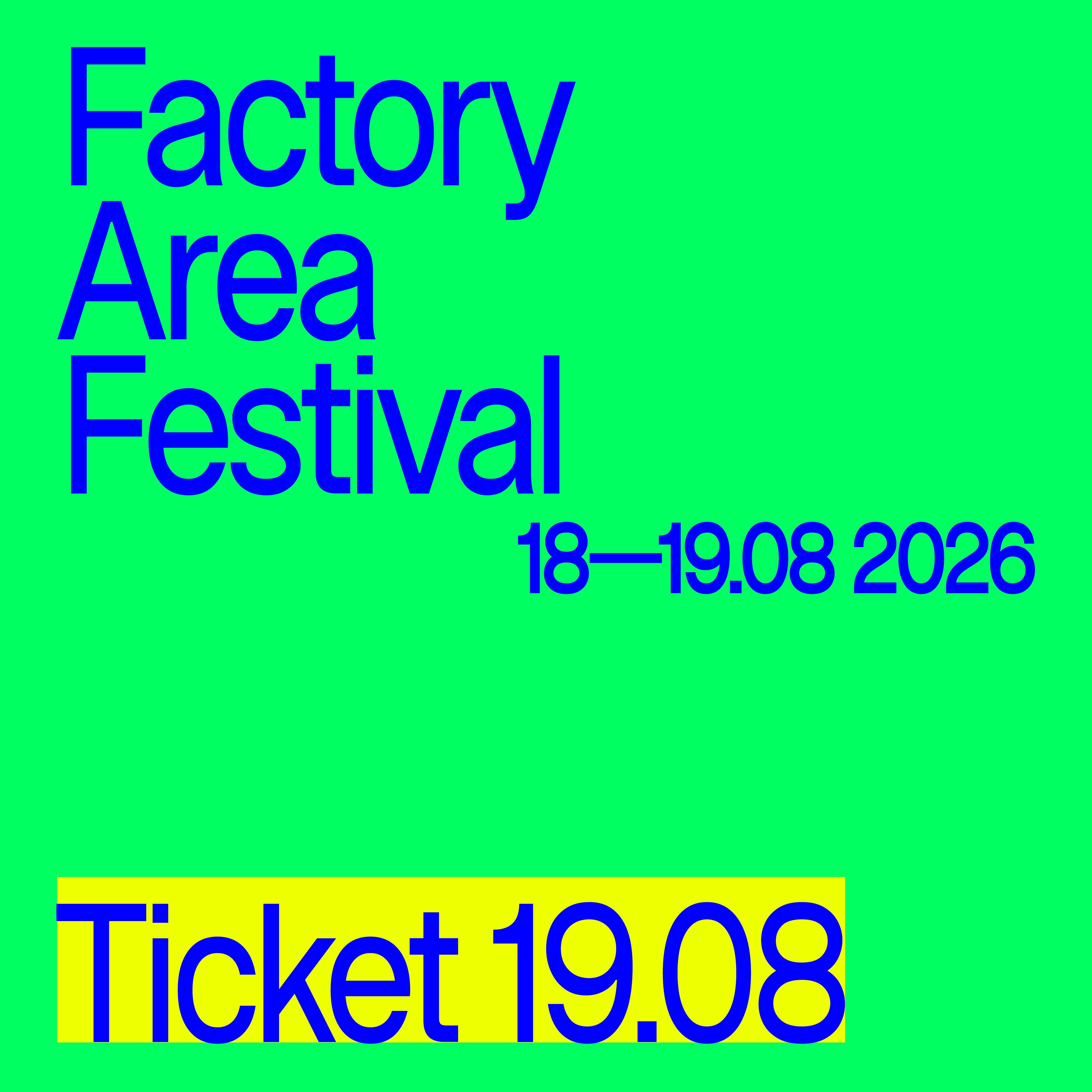 Ticket 19 agosto | Day 2 Factory Area Festival image