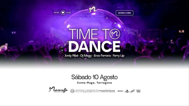 Cover for event: TIME TO DANCE | SÁBADO 10 AGOSTO