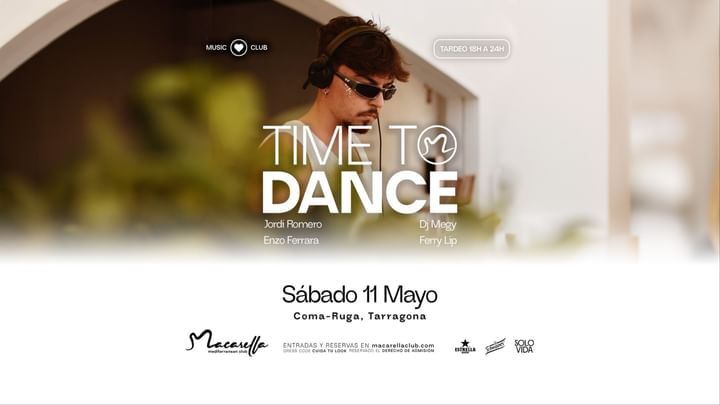 Cover for event: TIME TO DANCE | SÁBADO 11 MAYO | TARDEO