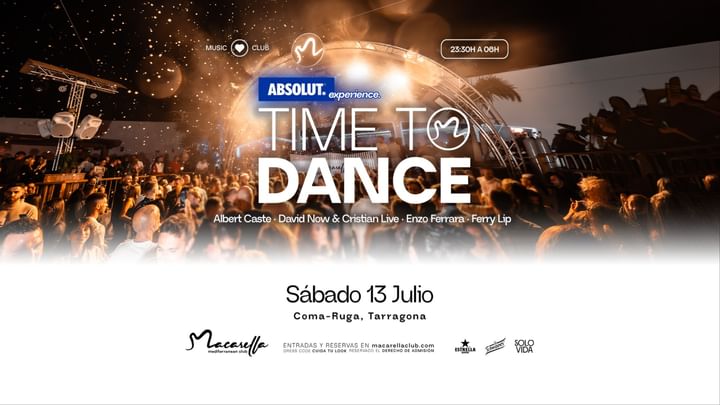 Cover for event: TIME TO DANCE | SÁBADO 13 JULIO