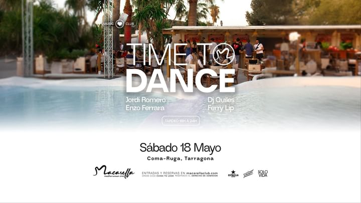Cover for event: TIME TO DANCE | SÁBADO 18 MAYO | TARDEO