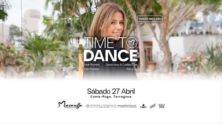 Cover for event: TIME TO DANCE | SÁBADO 27 ABRIL | TARDEO