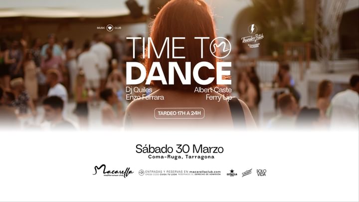 Cover for event: TIME TO DANCE | SÁBADO 30 MARZO | TARDEO
