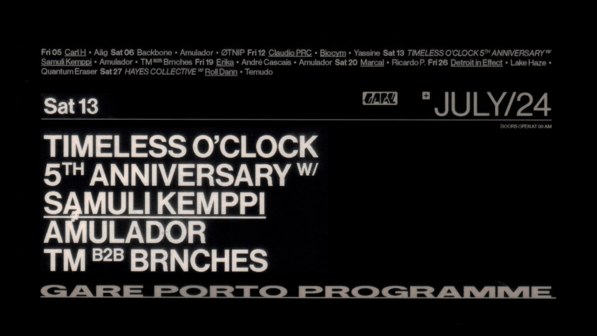 Timeless O'Clock 5th Anniversary * SAMULI KEMPPI + Amulador + TM b2b BRNCHES image