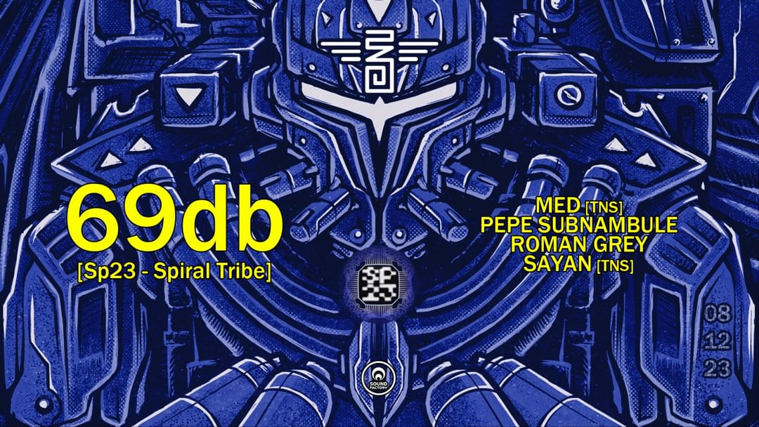 Tns Soundsystem invite 69 DB (Spiral Tribe) event cover