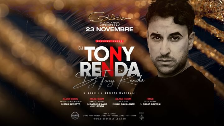 Cover for event: TONY RENDA Discoteca Gilda 