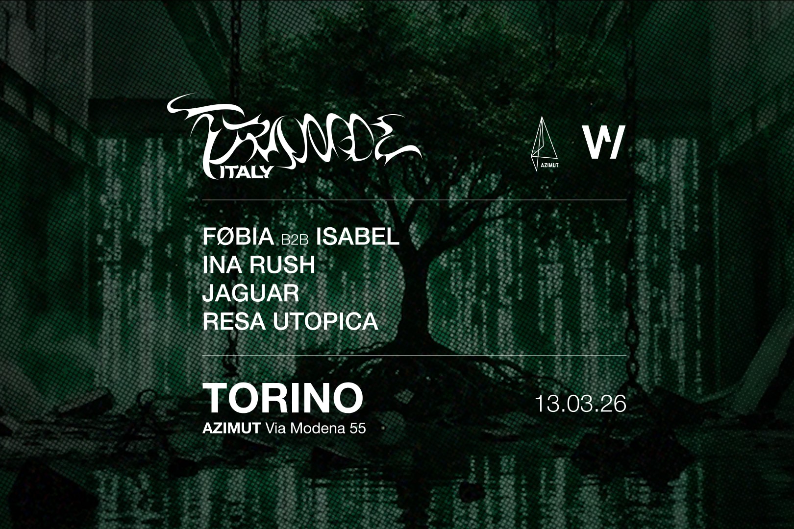 Trance Italy Turin Sesh: FØBIA b2b Isabel, RESA UTOPICA, Ina Rush, Jaguar at Azimut image