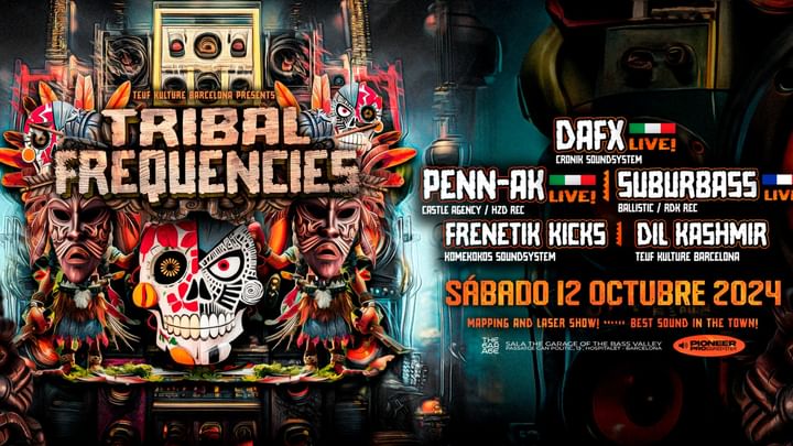 Cover for event: TRIBAL FREQUENCIES IN BARCELONA! TEKNO · TRIBE · ACIDCORE & MORE