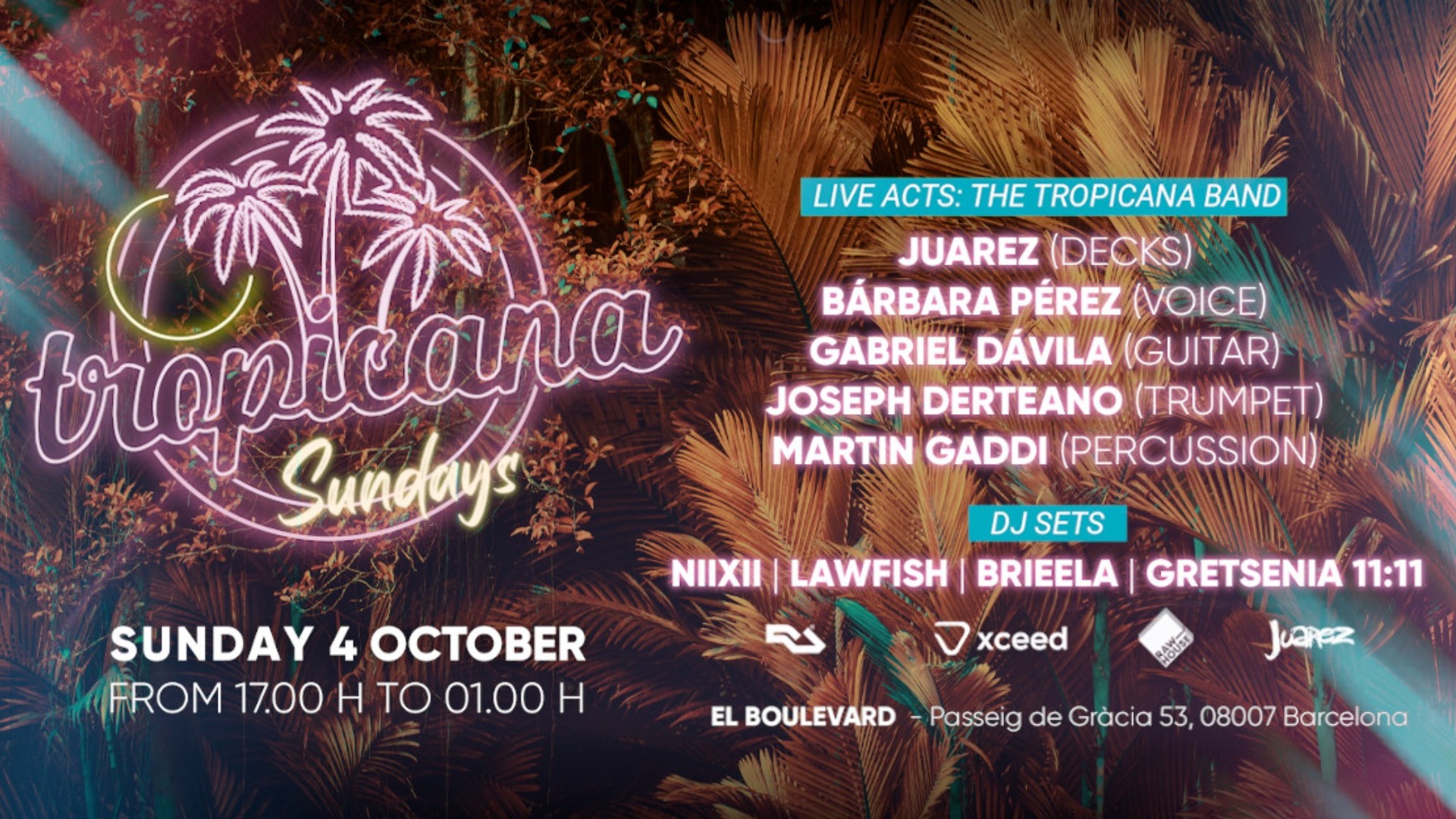 Tropicana Sundays - Domingos Sabrosónicos! (Live Acts & Dj Sets)