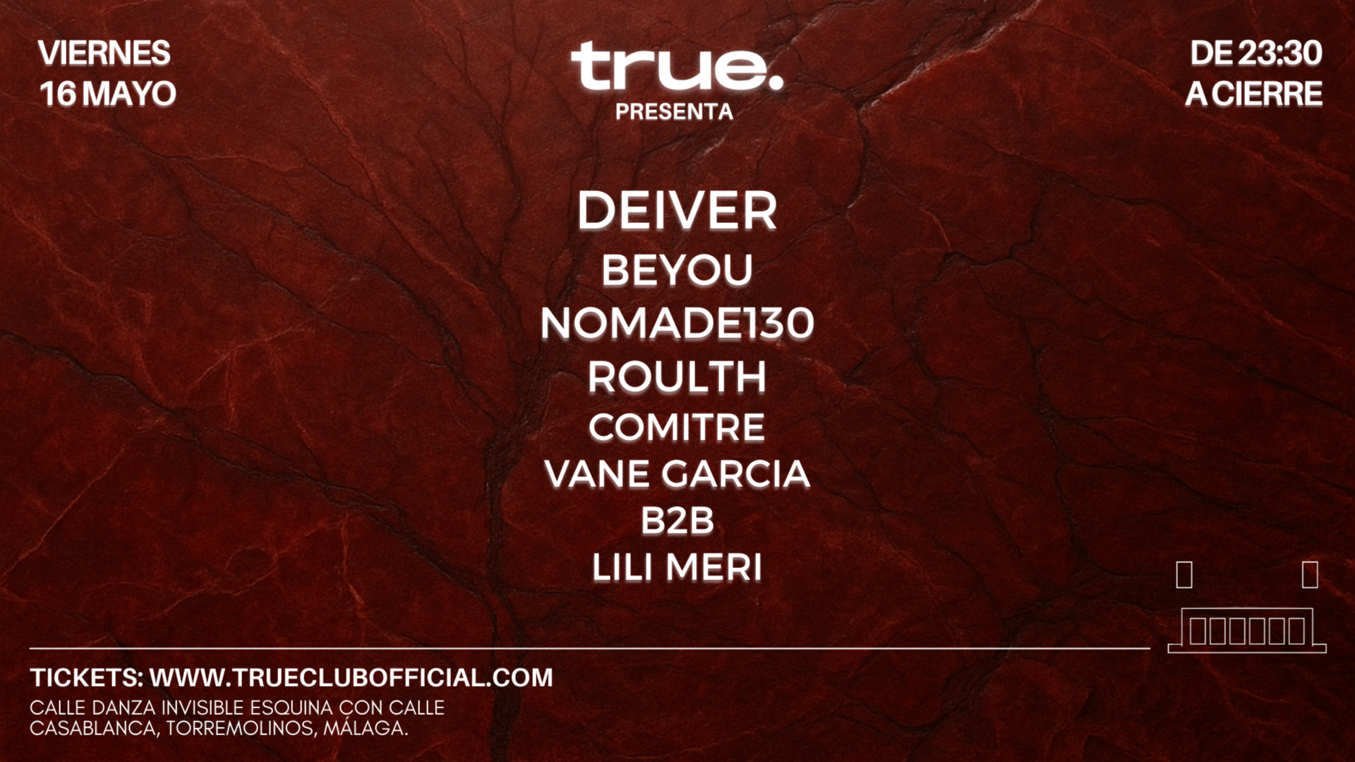 TRUE CLUB PRESENTA A DEIVER, BEYOU (ES), NOMADE130, ROULTH, COMITRE, VANE GARCIA B2B LILI MERI  image