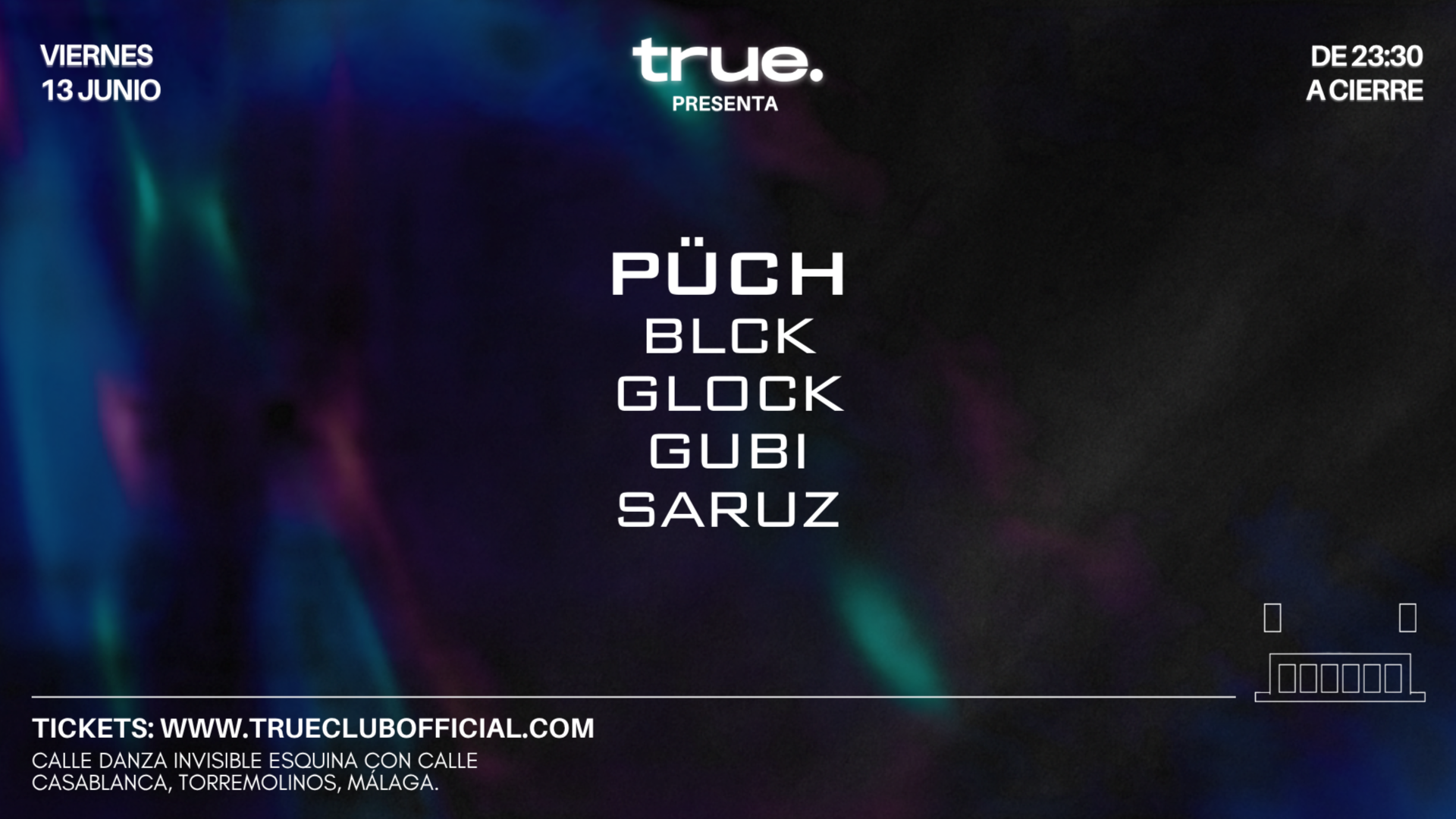 TRUE CLUB PRESENTA A PÜCH, BLCK, GLOCK, GUBI Y SARUZ image