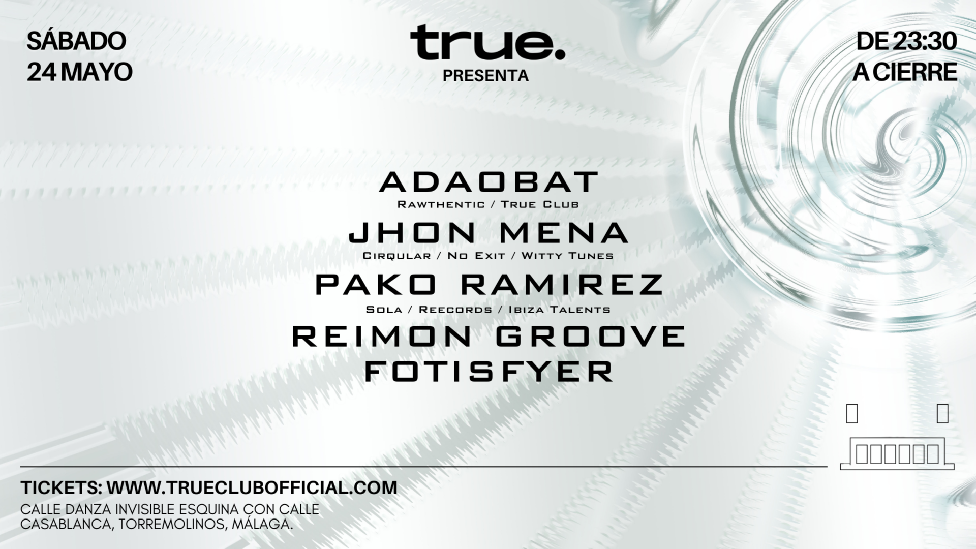 TRUE CLUB PRESENTA ADAOBAT, JHON MENA, PAKO RAMIREZ, REIMON GROOVE Y FOTISFYER