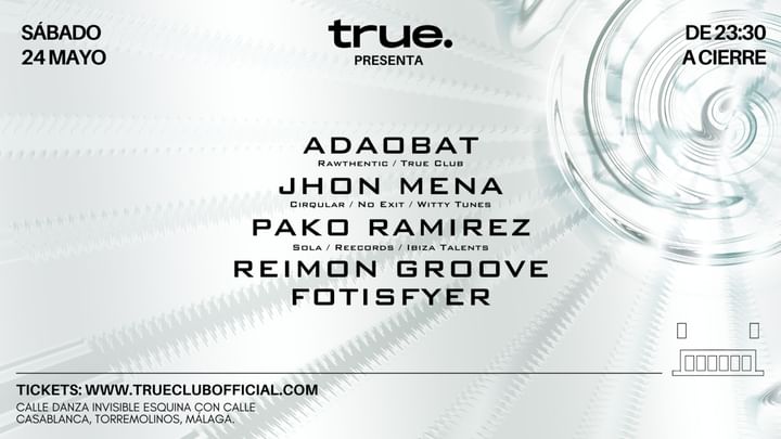 Cover for event: TRUE CLUB PRESENTA ADAOBAT, JHON MENA, PAKO RAMIREZ, REIMON GROOVE Y FOTISFYER