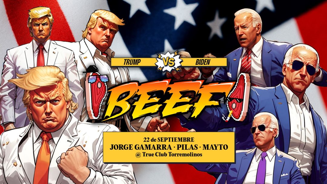 Cartel del evento TRUE CLUB PRESENTA BEEF CON JORGE GAMARRA, PILAS Y MAYTO