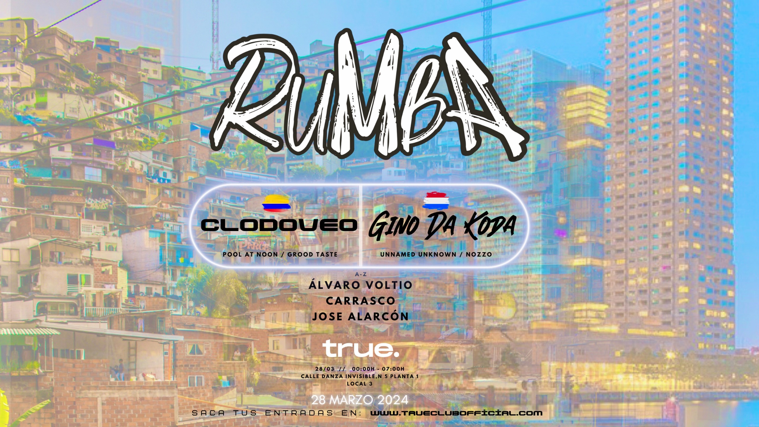 TRUE CLUB PRESENTA RUMBA CON CLODOVEO, GINO DA KODA, ÁLVARO VOLTIO, CARRASCO Y JOSÉ ALARCÓN image