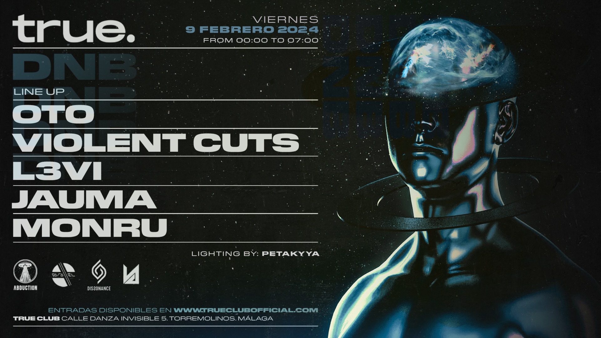 TRUE PRESENTA A OTO, VIOLENT CUTS, L3VI, JAUMA Y MONRU image