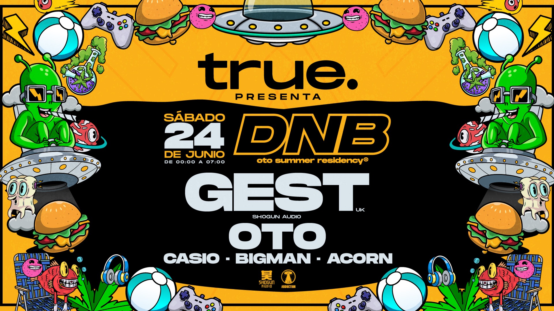 TRUE PRESENTA DNB Torremolinos 5ª Edición con Gest, Oto, Casio, Bigman y Acorn image