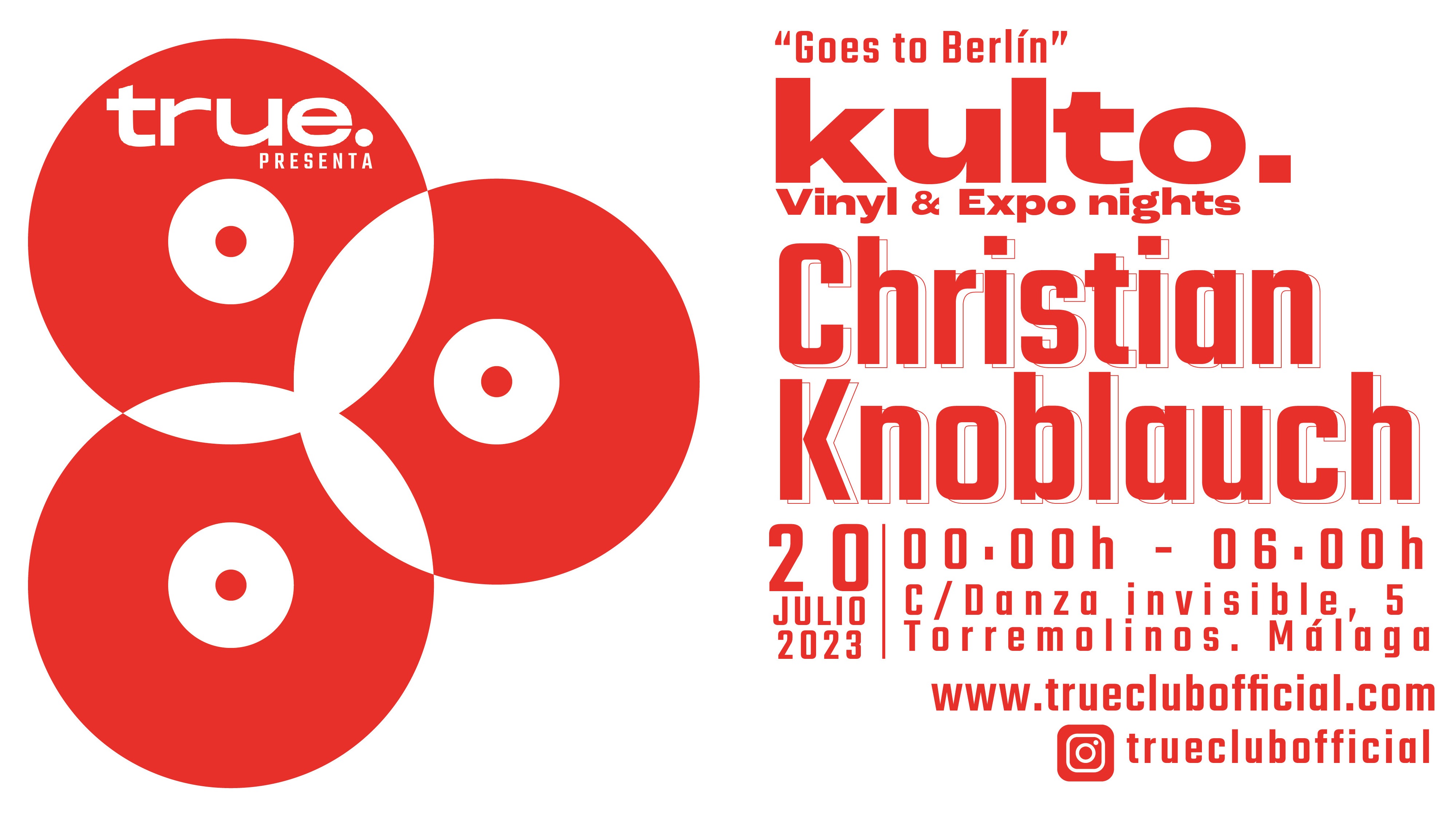 TRUE PRESENTA KULTO - VINYL & EXPO NIGHTS CON CHRISTIAN KNOBLAUCH image