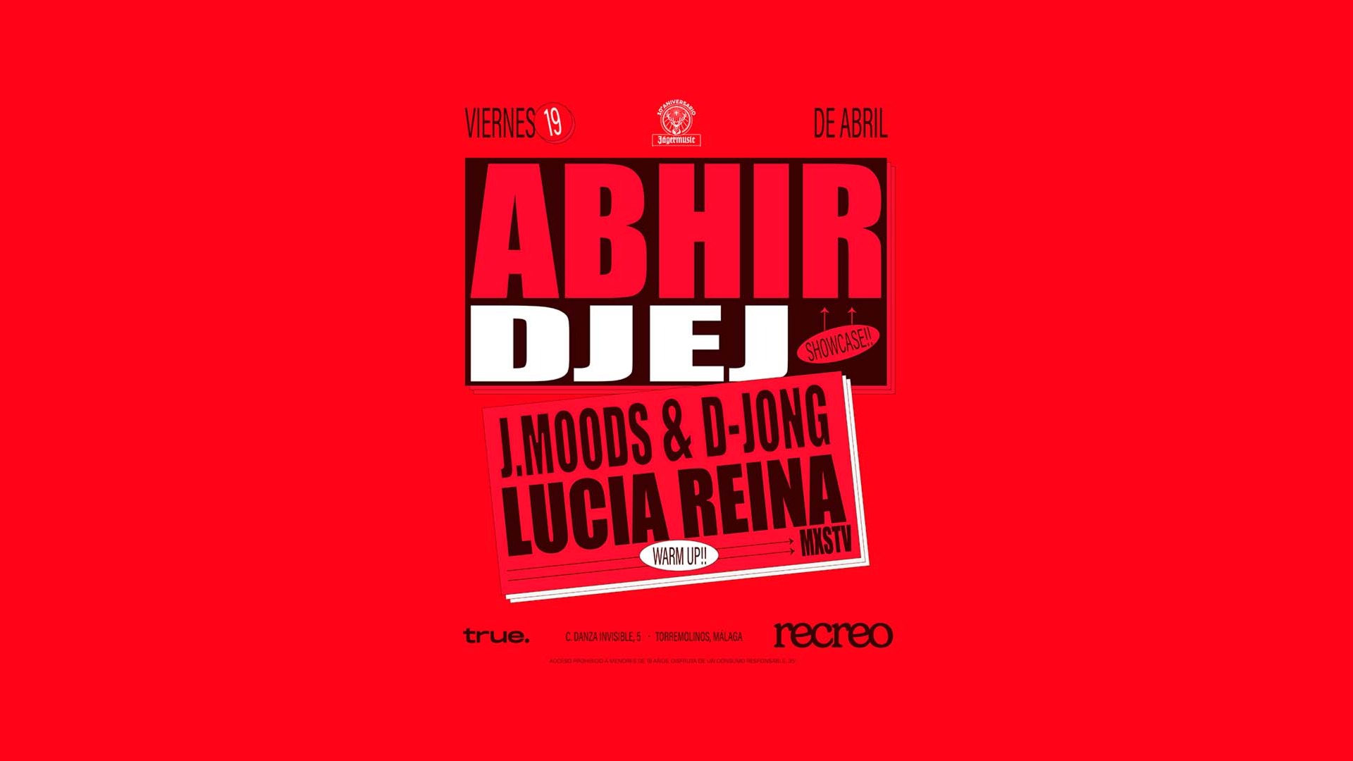 TRUE PRESENTA RECREO CON ABHIR, DJ EJ, J.MOODS & D-JONG, LUCIA REINA Y MXSTV