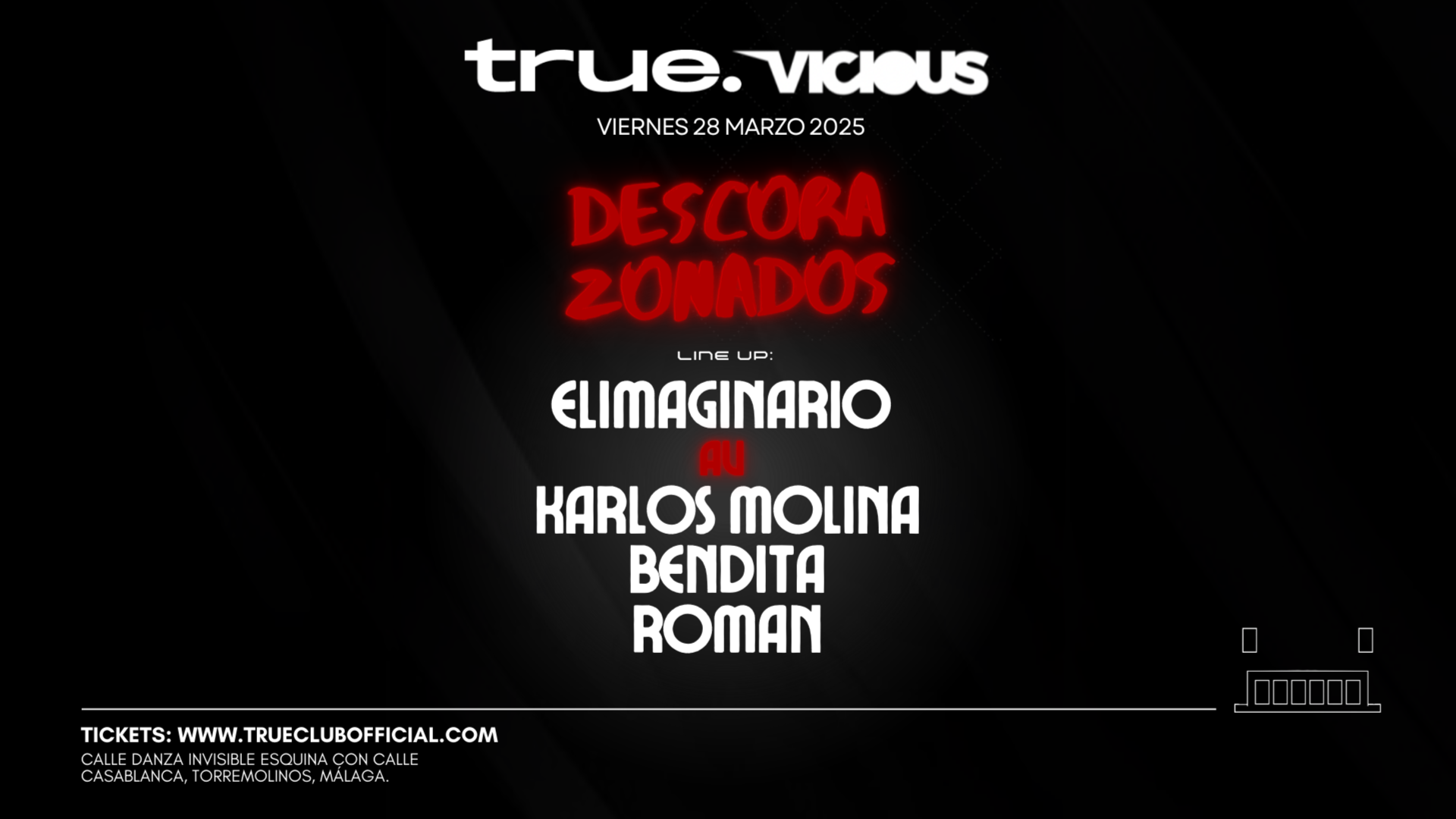 TRUE X VICIOUS PRESENTA DESCORAZONADOS AV CON ELIMAGINARIO VJ KARLOS MOLINA, BENDITA Y ROMAN image