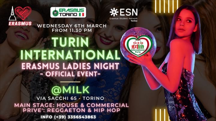 Cover for event: TURIN INTERNATIONAL - ERASMUS LADIES NIGHT
