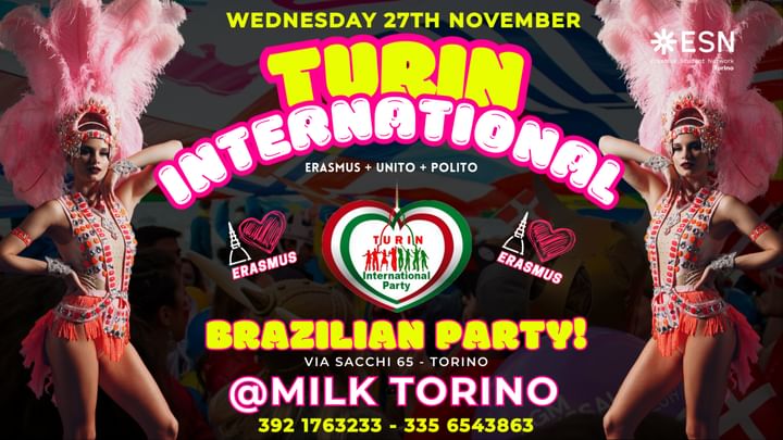 Cover for event: TURIN INTERNATIONAL - BRAZILIAN PARTY!