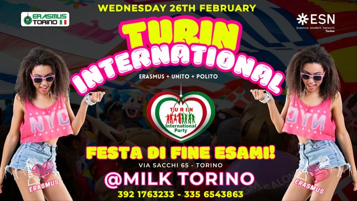 Cover for event: TURIN INTERNATIONAL - FESTA DI FINE ESAMI!