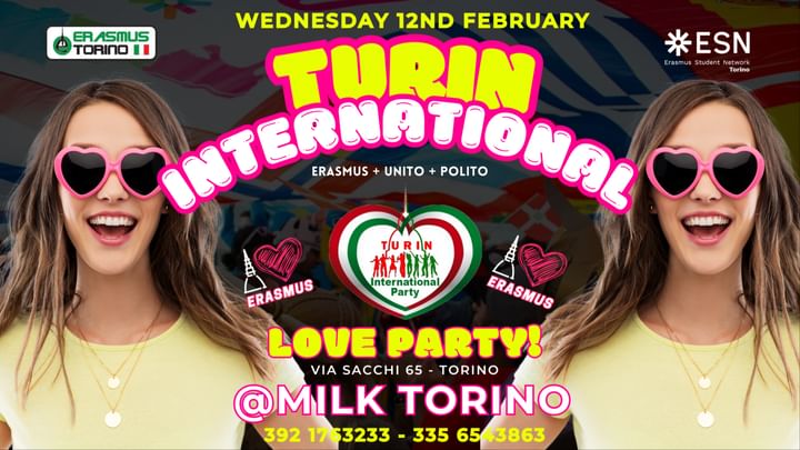 Cover for event: TURIN INTERNATIONAL - LOVE PARTY!