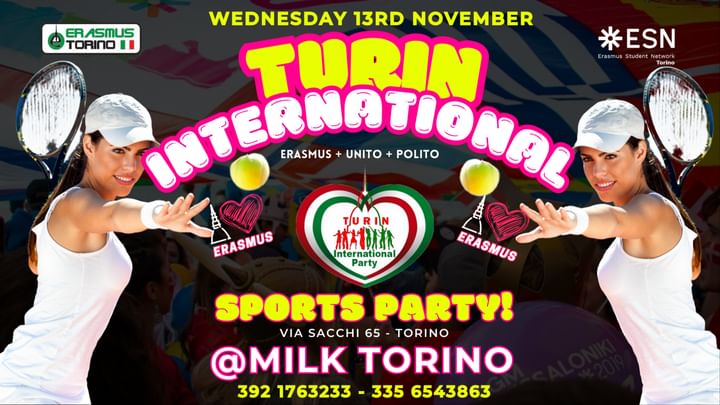 Cover for event: TURIN INTERNATIONAL - SPORTS PARTY!