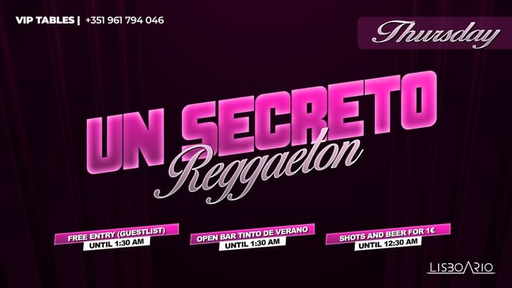 Cover for event: UN SECRETO | Reggaeton - GLOW PARTY  - FREE entrance until 1:30am | shots and beer 1€ until 00:30am