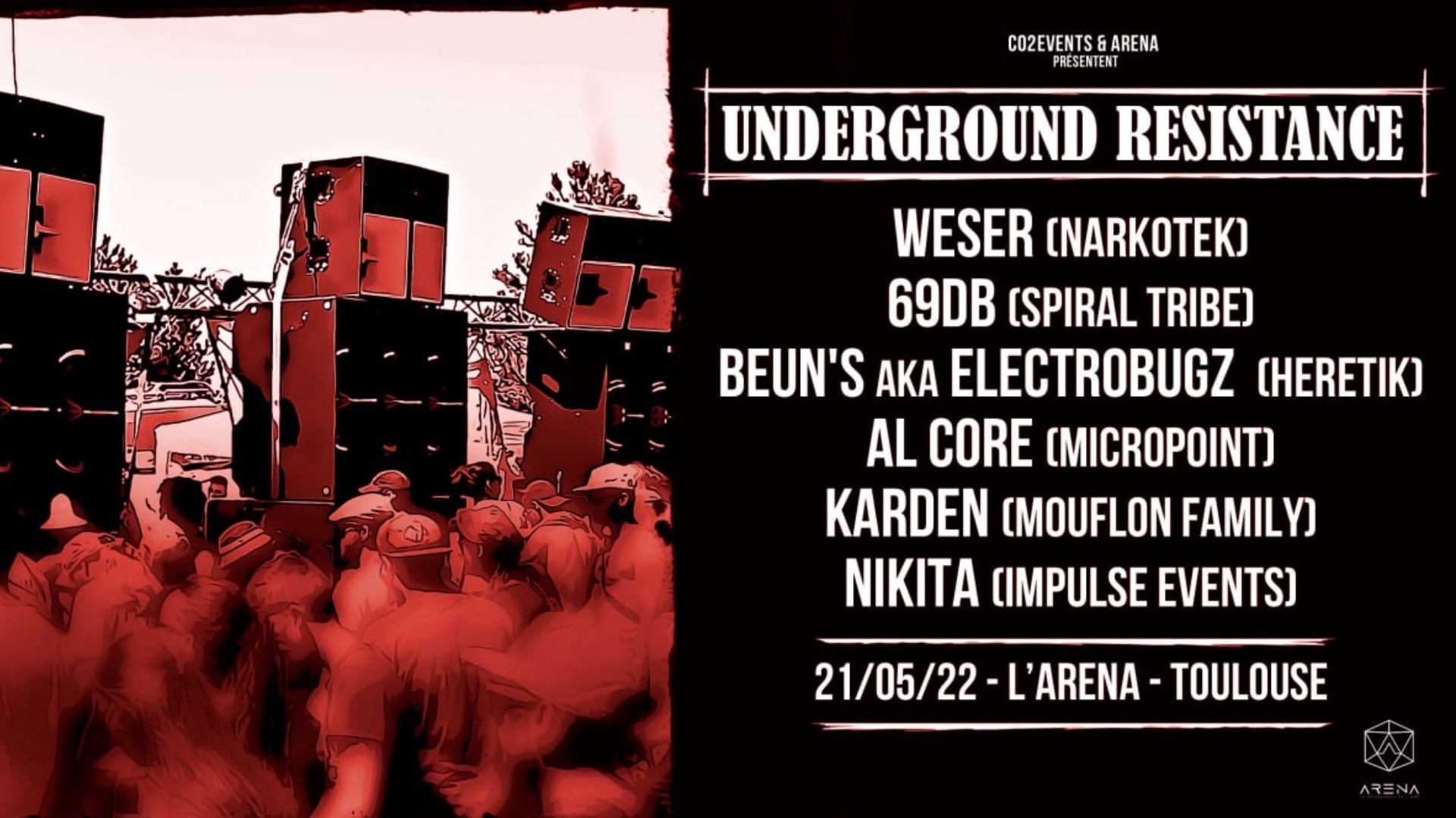 Underground Resistance w/ Narkotek, Micropoint, Spiral Tribe, Mouflon Family, Heretik image