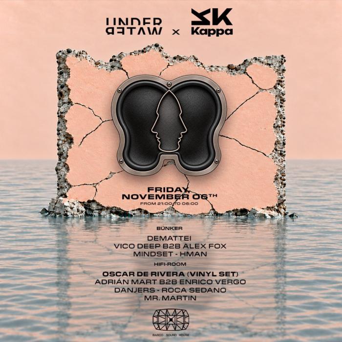 Cartel de Underwater x Barco en Barco Sound House