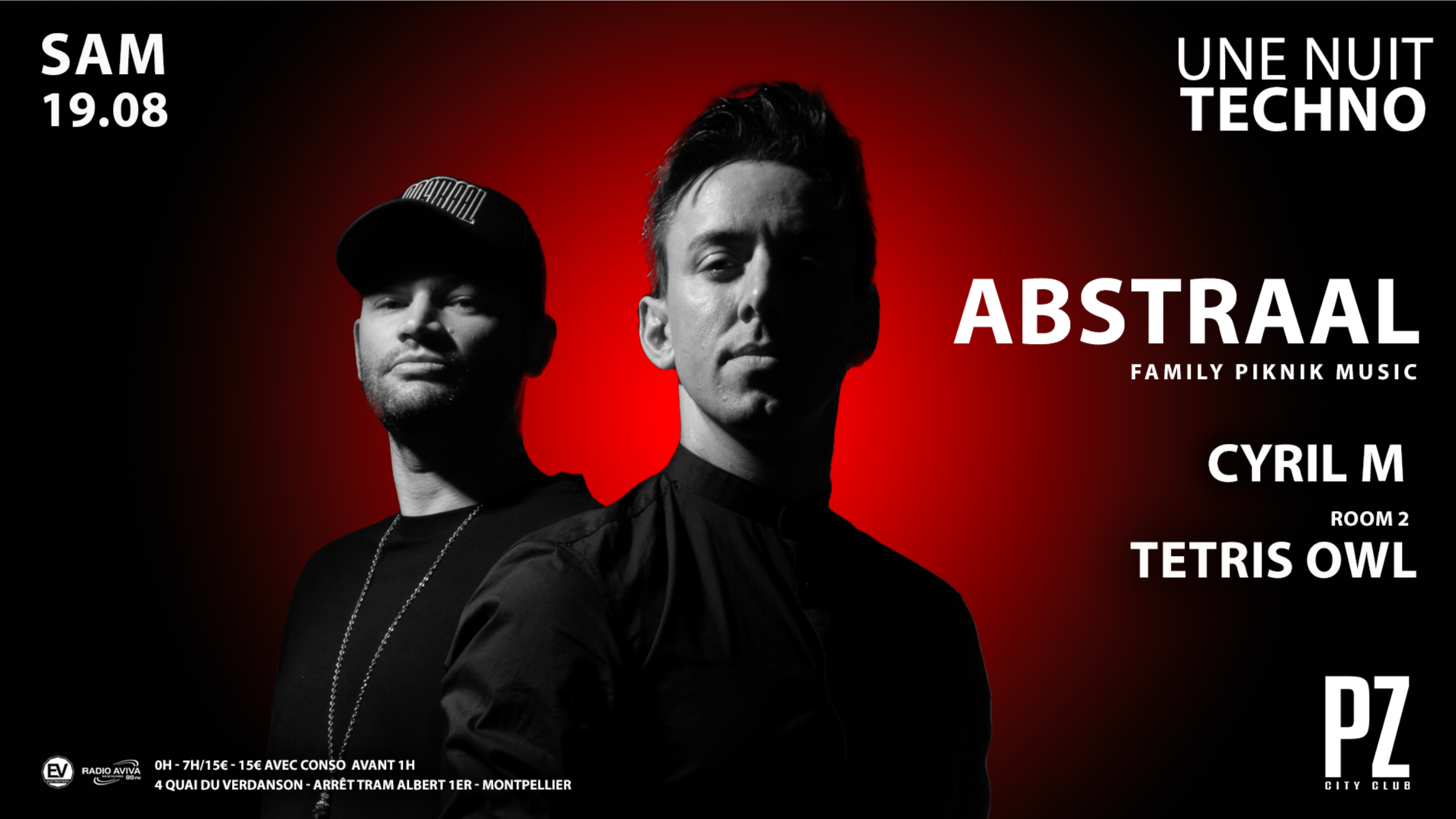 Une Nuit Techno x ABSTRAAL x Cyril M x TETRIS OWL x PZ city club image