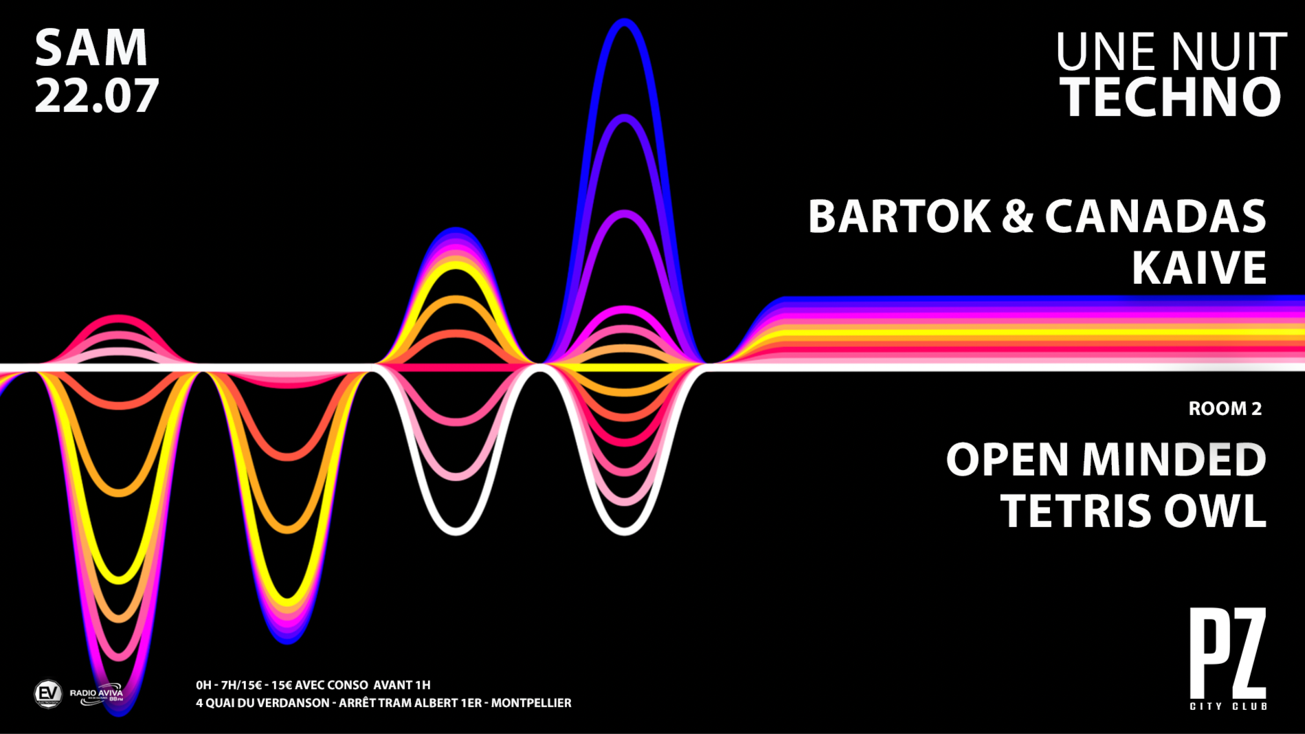 Une Nuit Techno x BARTOK & CANADAS x KAIVE x Open Minded x TETRIS OWL x PZ city club image