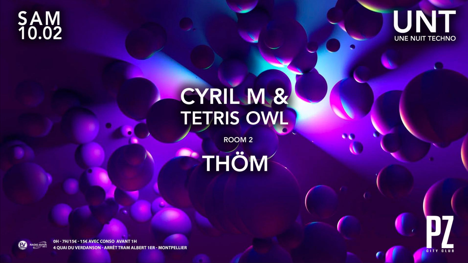 Une Nuit Techno x Cyril M x TETRIS OWL x THÖM x PZ city club image