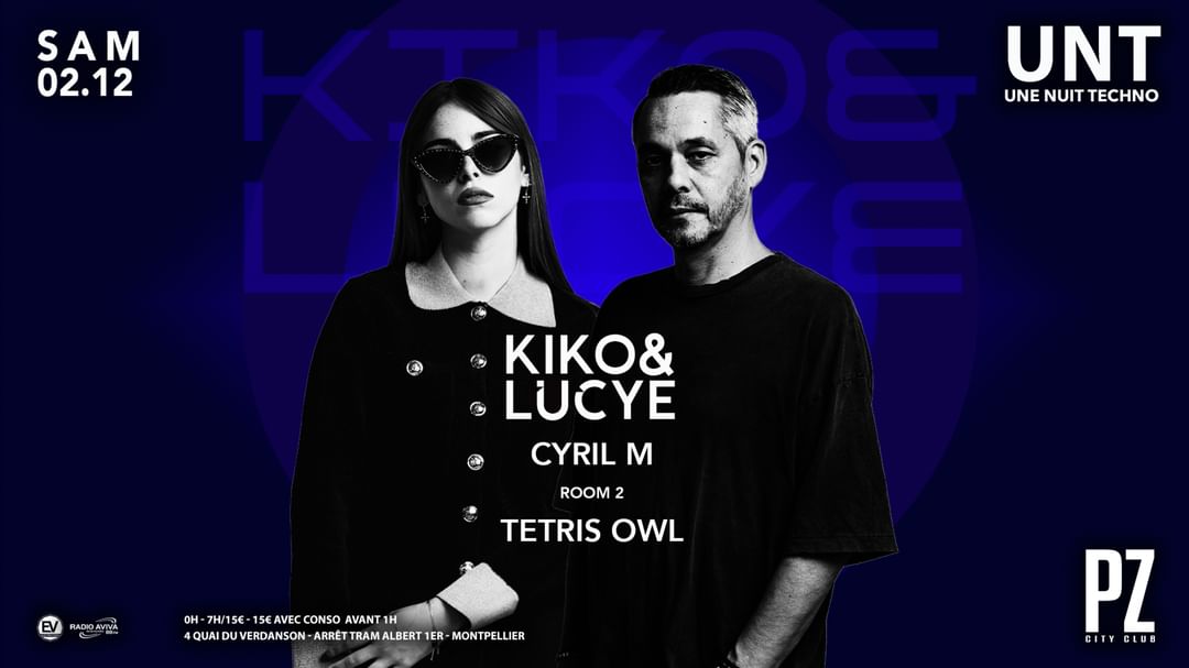 Une Nuit Techno x KIKO b2b LUCYE x PZ city club-Eventplakat