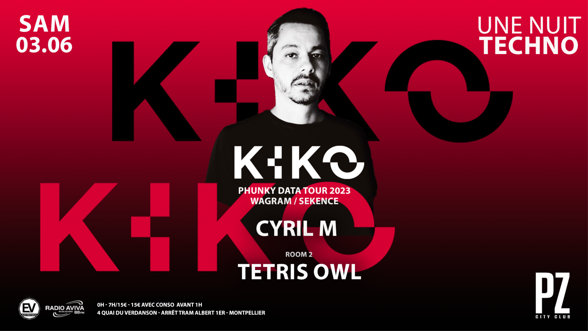 Une Nuit Techno x KIKO ( PHUNKY DATA tour 2023 ) x PZ city club image