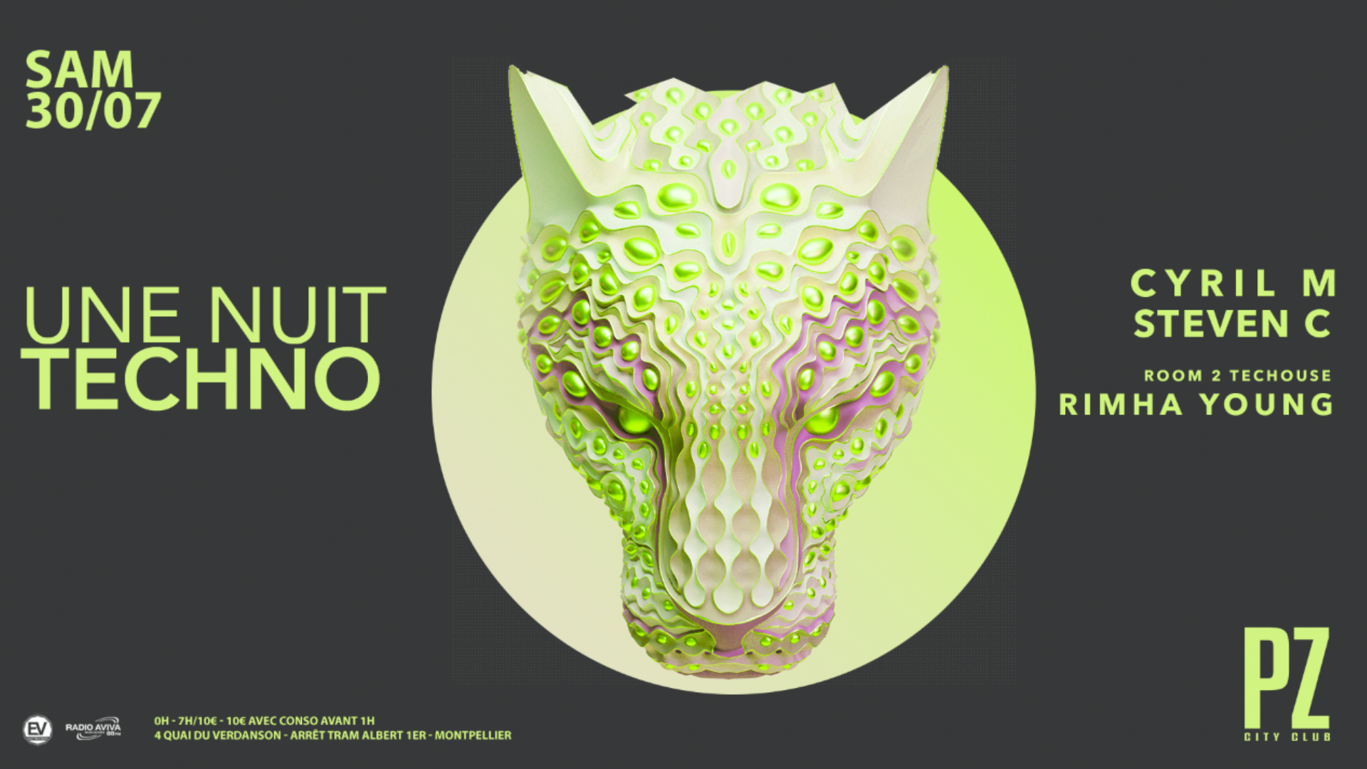 Une Nuit Techno x Steven C x Cyril M x PZ city club image
