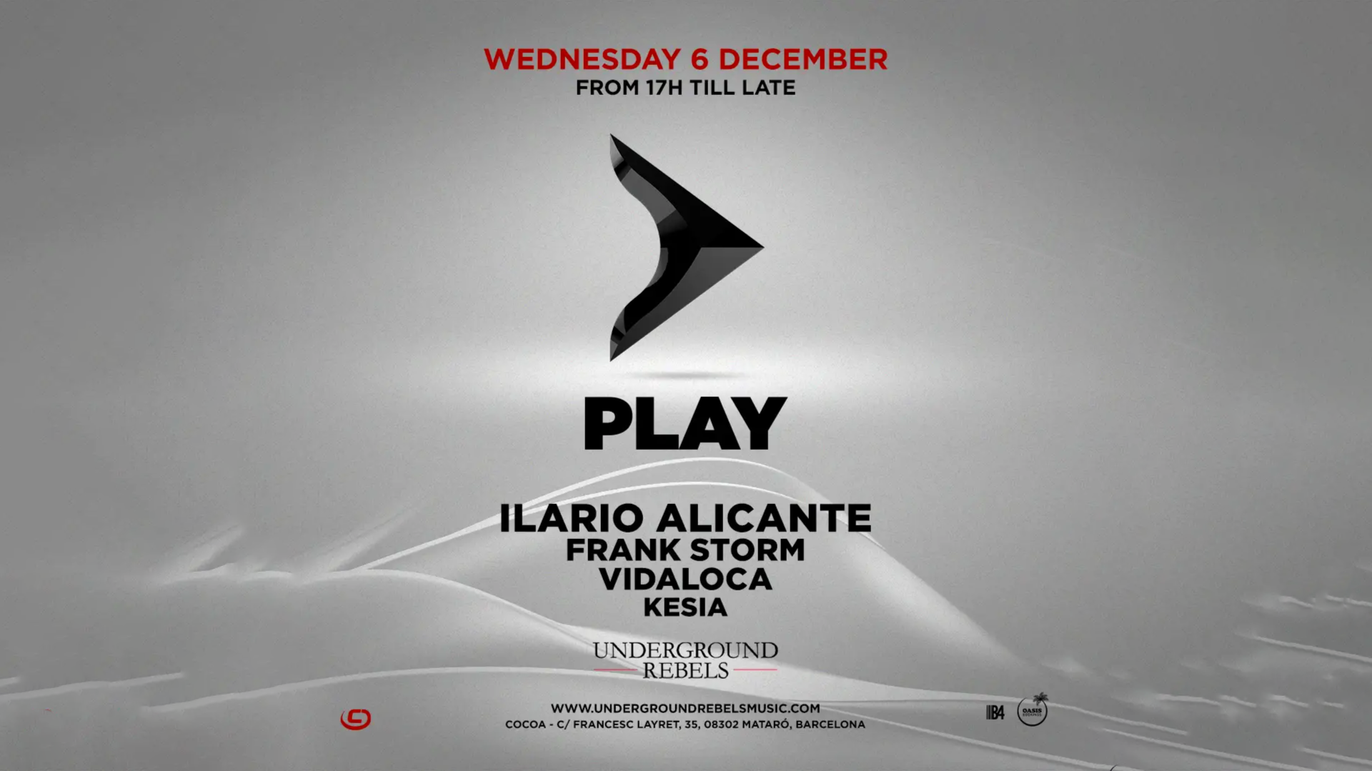 UR pres PLAY FEST at COCOA MATARÓ W/ Ilario Alicante + Frank Storm + Vidaloca
