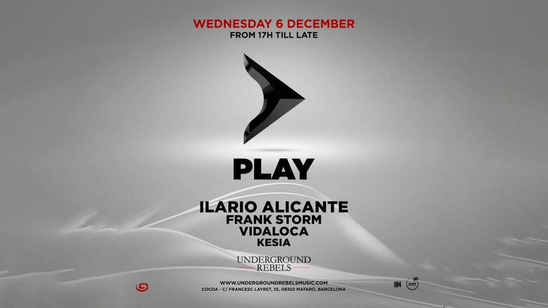 UR pres PLAY FEST at COCOA MATARÓ W/ Ilario Alicante + Frank Storm + Vidaloca event cover