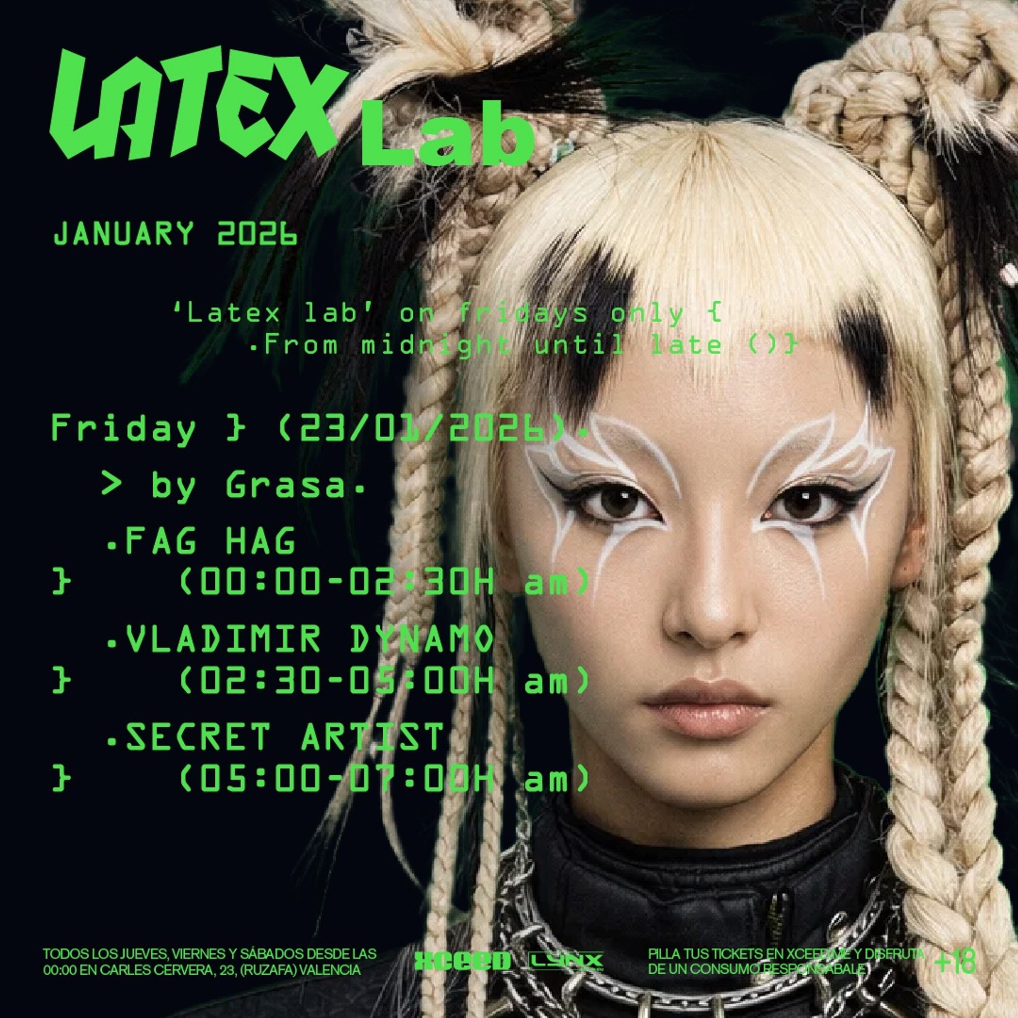 V23/01 LATEX LAB. W/ GRASA: FAG HAG + VLADIMIR DYNAMO + SECRET ARTIST en LATEX image