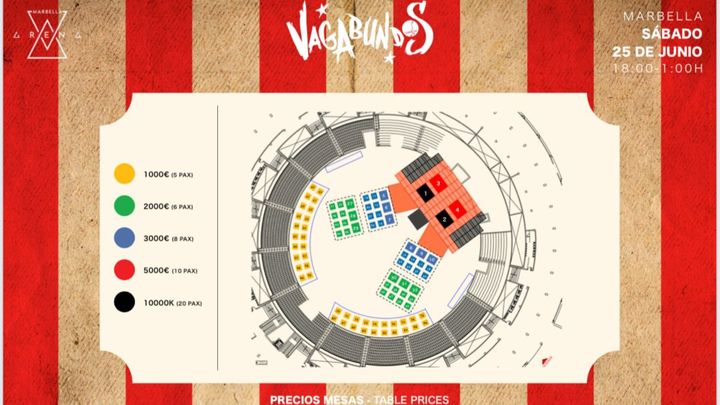 Cover for event: VAGABUNDOS by Luciano  at Marbella Arena - Puerto Banus