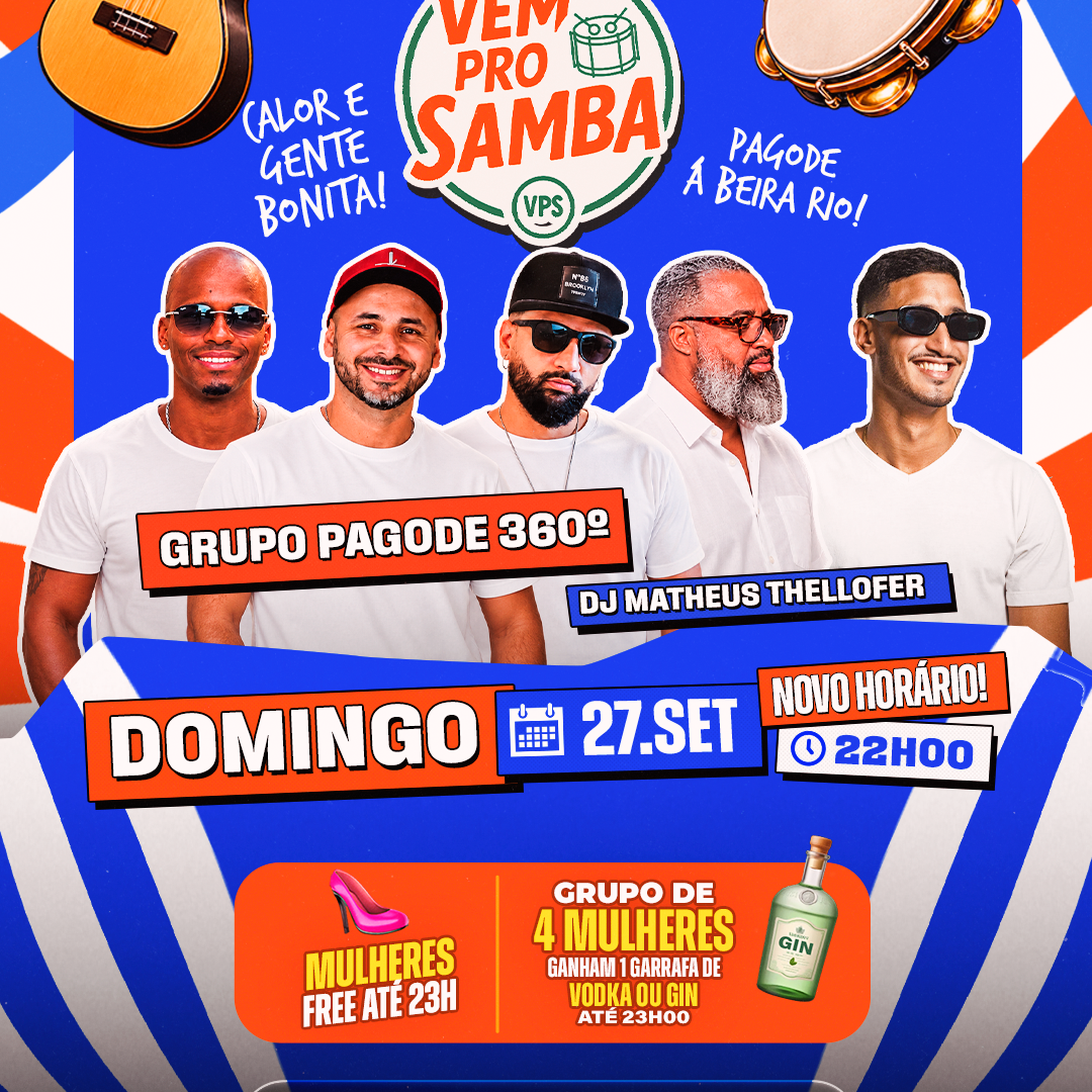 VEM PRO SAMBA - Happy Hour 2 por 1 das 22:00 às 23:00 image