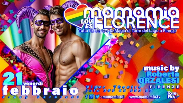 Cover for event: VEN. 21/02-  Mamamia Loves Florence - Carnival Party