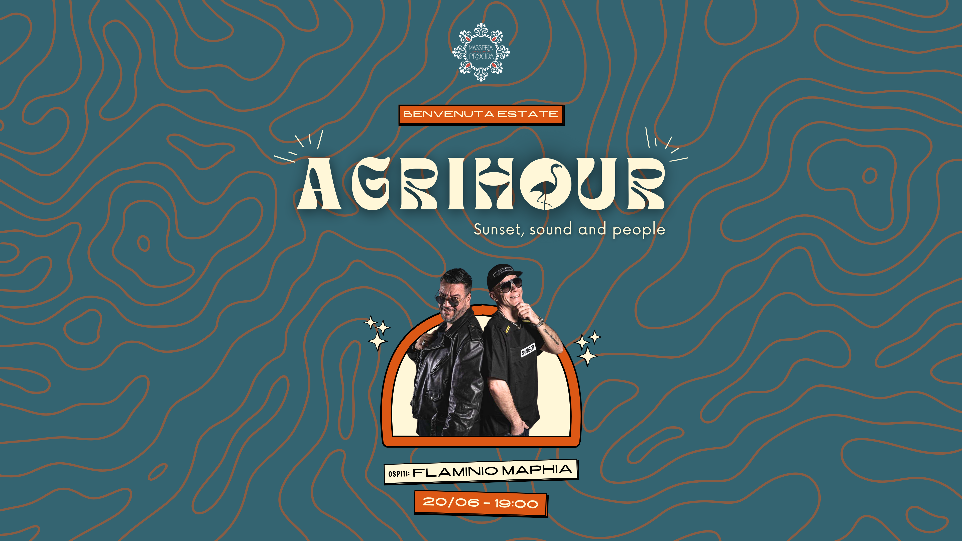 Venerdì 20 Giugno ✮ INAUGURAZIONE AGRIHOUR 2025 ✮ L'apericena al tramonto con i FLAMINIO MAPHIA image