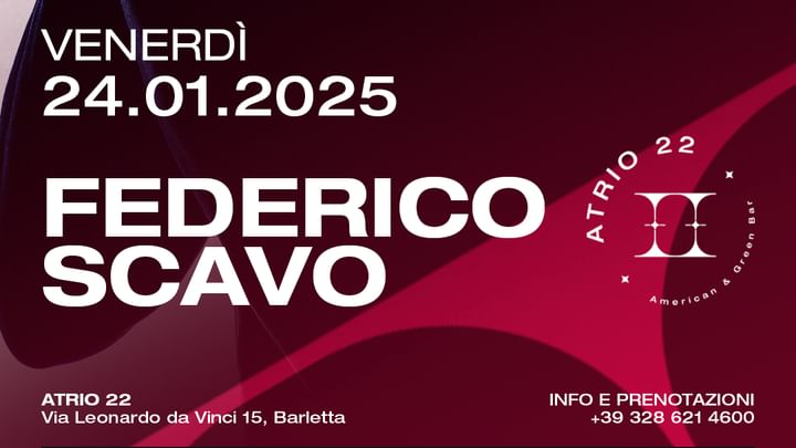 Cover for event: Venerdì 24 Gennaio FEDERICO SCAVO