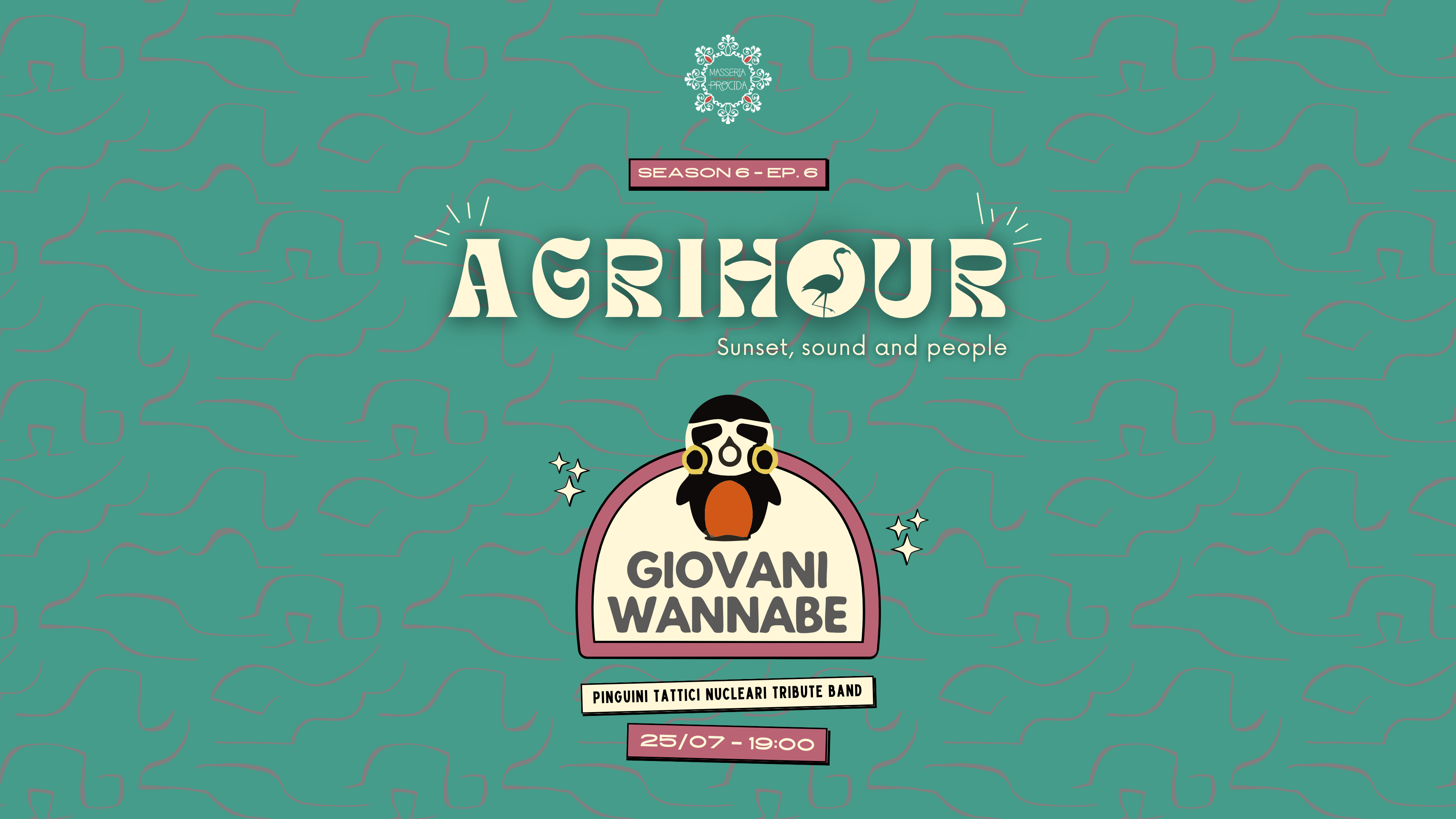 Venerdì 25 Luglio ✮ AGRIHOUR ✮ L'apericena al tramonto con i PINGUINI TATTICI cover band image