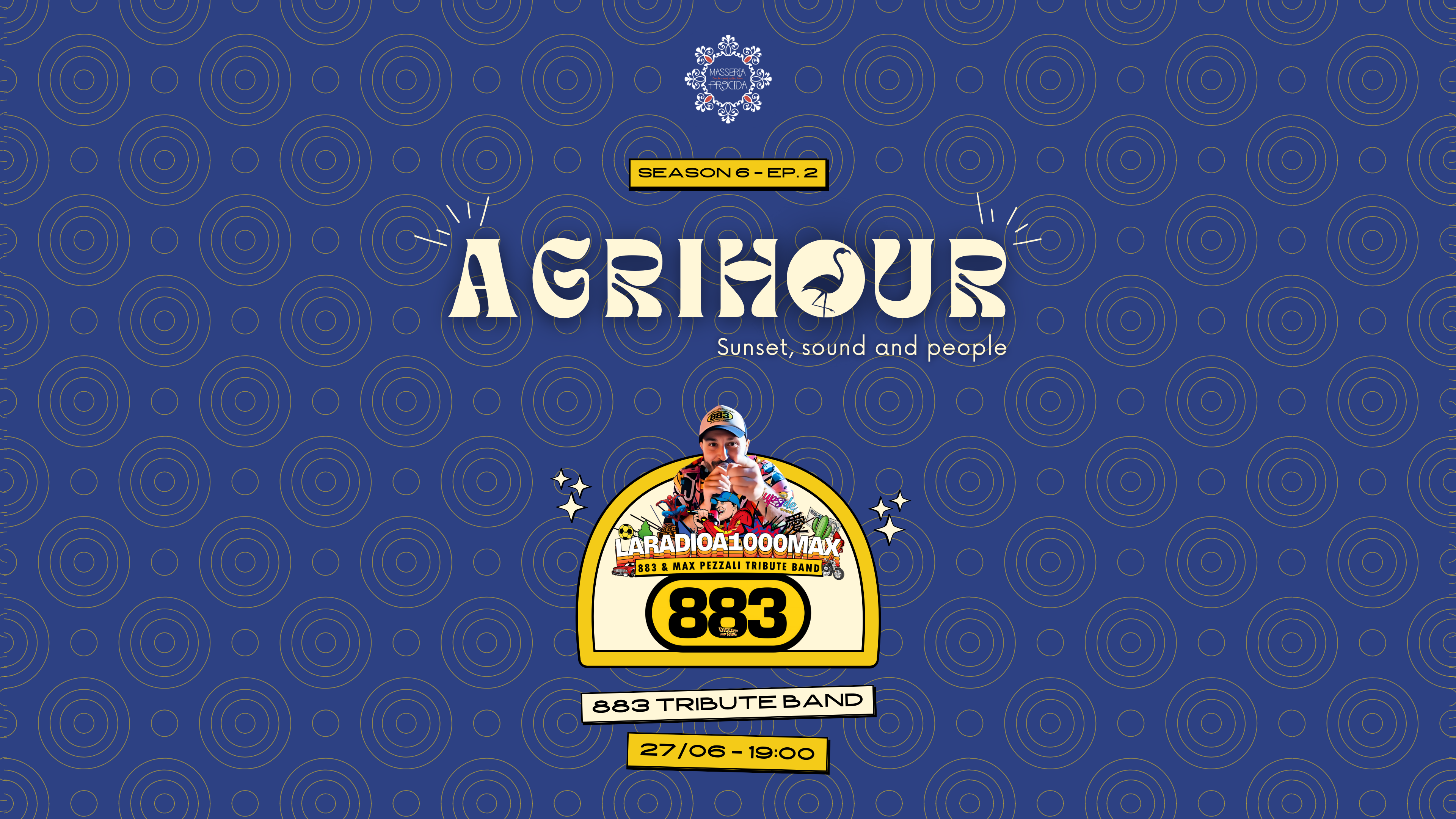 Venerdì 27 Giugno ✮ AGRIHOUR ✮ L'apericena al tramonto con Radio a 1000Max 883 cover band image