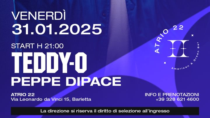 Cover for event: Venerdì 31 Gennaio 2025 - dj TEDDY-O