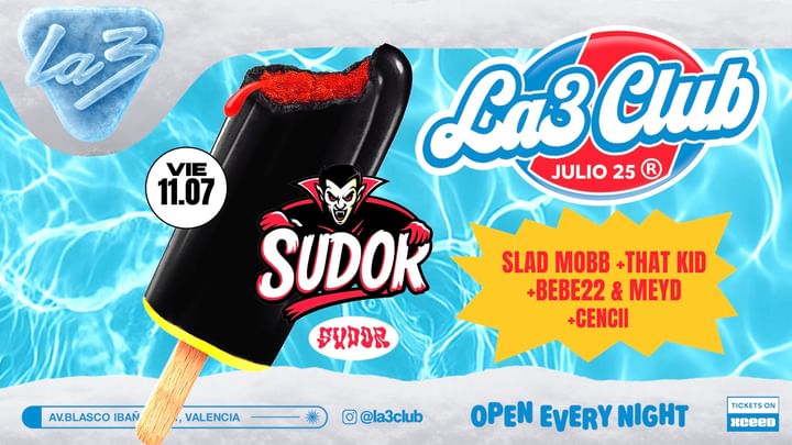 Cover for event: VIERNES 11 | HOUSE TOUR LA3: SUDOR | SLAD MOBB + THAT KID + BEBE22 & MEYD + CENCII